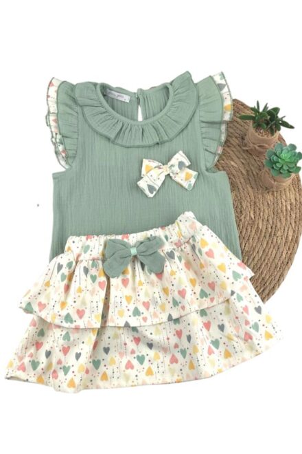 Conjunto falda corazones