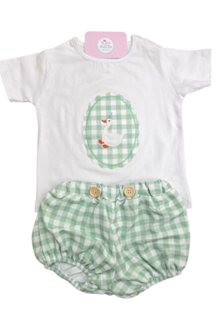 Conjunto ranita pato medallon