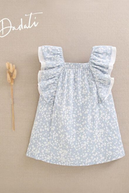 Vestido celeste flores