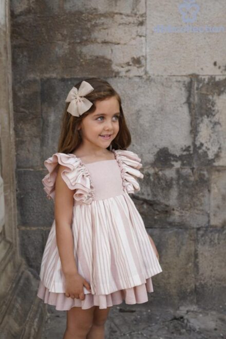 Vestidos niña rayas rosa
