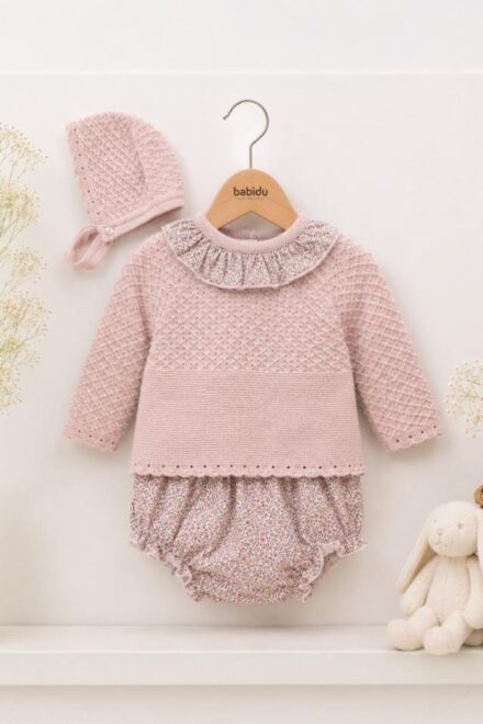 Conjunto braguita flores