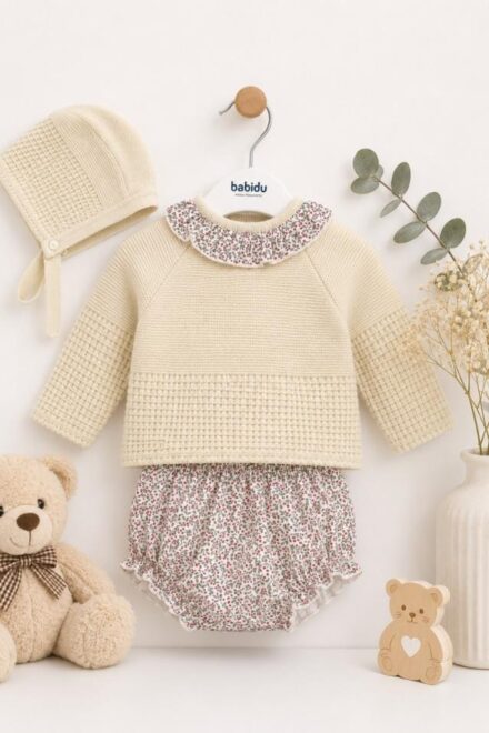 Conjunto braguita flores