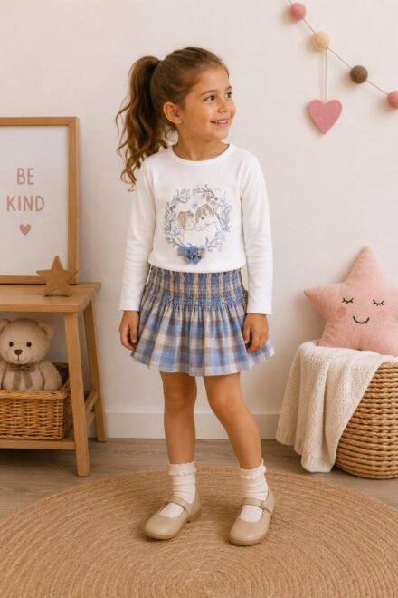 Conjunto falda cuadros