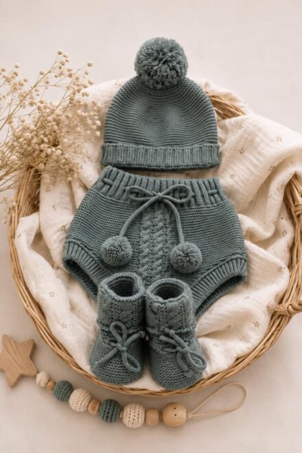 Conjunto patucos braguit y gorro