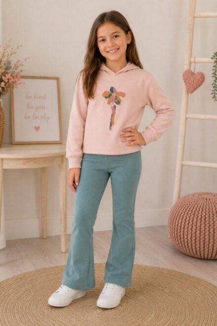 Conjunto sudadera flor