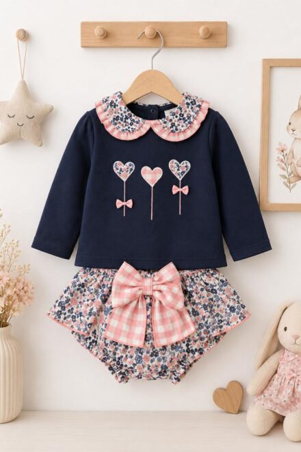 Conjunto braguita corazones