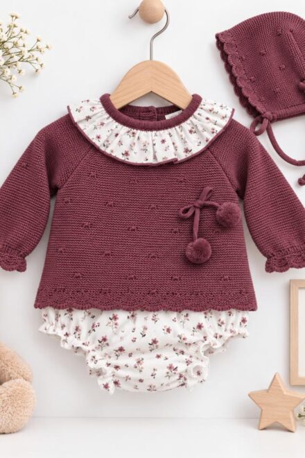 Conjunto braguita flores