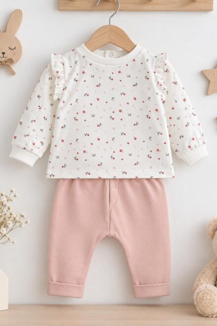 Conjunto sudadera flores