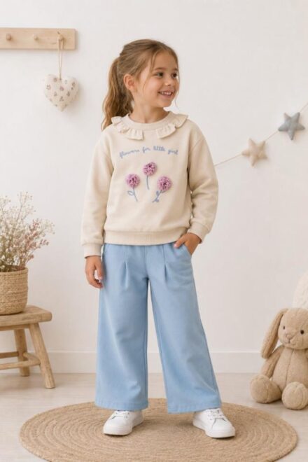 Conjunto sudadera flores